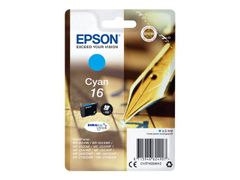 EPSON 16 ink cartridge cyan standard capacity 3.1ml 165 pages 1-pack blister without alarm