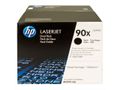 HP Originale HP 90X LaserJet-tonerpatroner med høj kapacitet, sort, 2-pak