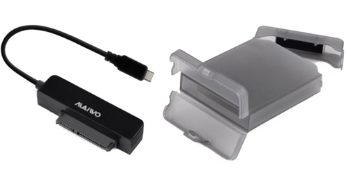 DELTACO HDD-Adapter with Case, USB-A 3.1 Gen2, 10Gbps - Black (K104G2)