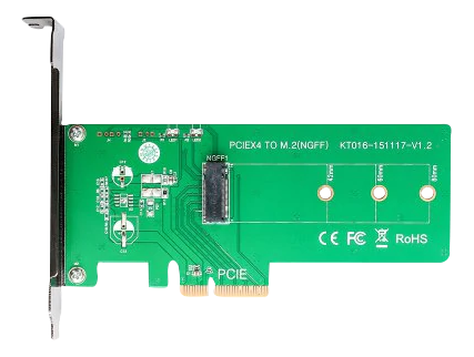 DELTACO M.2-laajennuskortti SSD-levyjä varten, asennetaan PCI-E-paikkaan (KT016L)