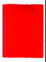 Bünger 3-klap elastikmappe A4 transp. rød