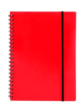 Bünger Notesbog i plast med spiralryg A5, rød (421061)
