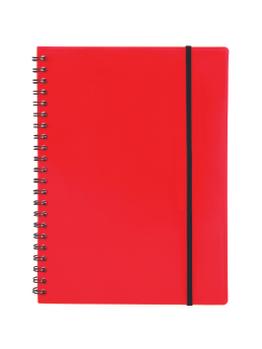 Bünger Notesbog i plast med spiralryg A4, rød (421065)