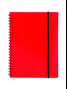 Bünger Notesbog i plast med spiralryg A4, rød