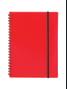 Bünger Notesbog i plast med spiralryg A4, rød