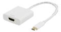 DELTACO USBC to HDMI 4Kx2K 30Hz white blister