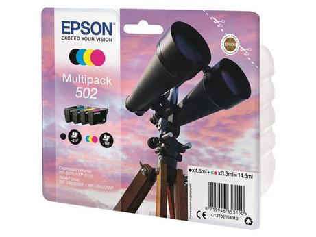 Epson 502 Multipack - 4-pack - svart, gul, cyan, magenta - original - blekkpatron (C13T02V64010)
