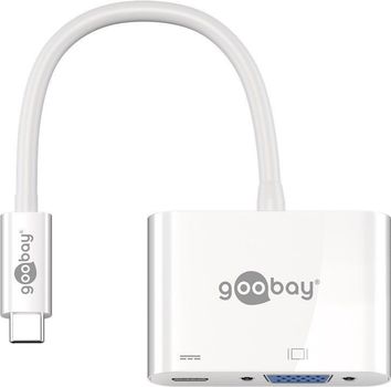 GOOBAY USB-Câ?¢ multiport adapter VGA, white, 0.15 m - Adds one VGA connection to a USB-Câ?¢ device (62107)