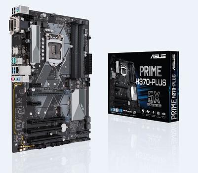 ASUS Mainboard Intel PRIME H370-PLUS LGA1151 DDR4 PCI-E 6x USB 3.0 6x USB 2.0 D-Sub DVI HDMI Gb Realtek PCIe 6x SATA ATX (90MB0WA0-M0EAY0)