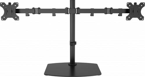 VISION Monitor desk stand mount - fits two display 13 to 27" with VESA sizes 75 x 75 or 100 x 100 - post height 452 mm - max between screen centres 790 mm - rotate - swivel and tilt - quick release - thumbsc (VFM-DSDB)