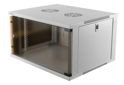 Deltaco 19-5406W - Skap - veggmonterbar,  står på gulv - hvit - 6U - 19" (19-5406W)