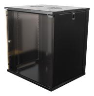 Deltaco 19-5412B - Skap - veggmonterbar, står på gulv - svart - 12U - 19"