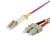 DELTACO OM4 fiber cable LC - SC, duplex, multimode, 50/125, 15m