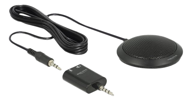 DELOCK Rundstrålande bordskondensatormikrofon för konferens med 3,5 mm (65873)