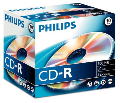 PHILIPS 1x10 CD-R 80Min 700MB 52x JC (CR7D5NJ10/00)