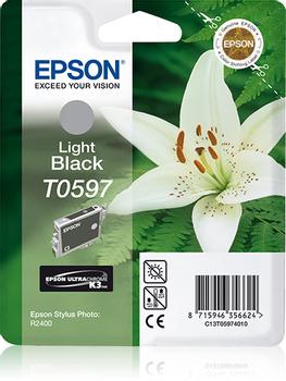 EPSON n T0597 - 13 ml - light black - original - blister with RF/ acoustic alarm - ink cartridge - for Stylus Photo R2400 (C13T05974020)