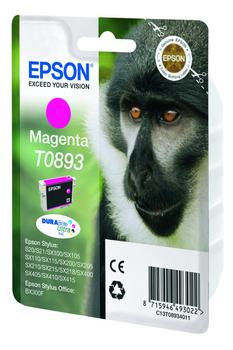 EPSON n Ink Cartridges,  DURABrite" Ultra, T0893, Monkey, Singlepack,  1 x 3.5 ml Magenta (C13T08934011)