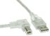 INLINE USB2 forb. kabel, A-han/ B-han,  vinkel, 3m, hvid