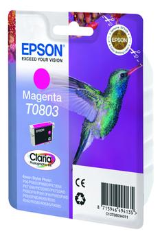 EPSON n Ink Cartridges,  Claria" Photographic,  T0803, Hummingbird,  Singlepack,  1 x 7.4 ml Magenta (C13T08034011)