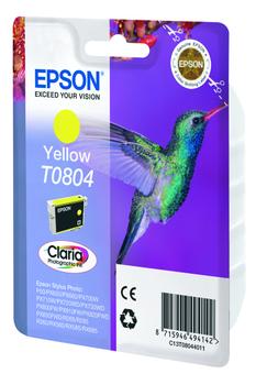 EPSON n Ink Cartridges,  Claria" Photographic,  T0804, Hummingbird,  Singlepack,  1 x 7.4 ml Yellow (C13T08044011)