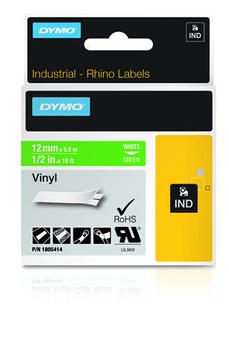 DYMO Rhino 12 mm Vinyl white on Green (1805414)