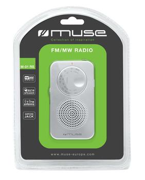 MUSE M-01RS, Personligt,  Analog, FM,MW, 3,5 mm, Grå, Dreje (M01RS               )