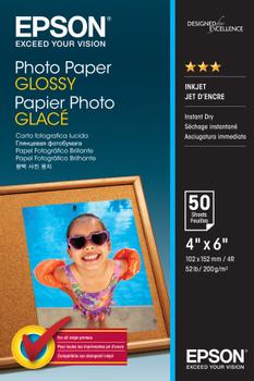 EPSON n Media, Media, Sheet paper, Photo Paper Glossy, Office - Photo Paper, Home - Photo Paper, Photo, 10 x 15 cm, 200 g/m2, 50 Sheets, Singlepack (C13S042547)