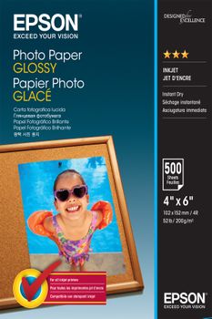 EPSON n Media, Media, Sheet paper, Photo Paper Glossy, Office - Photo Paper, Home - Photo Paper, Photo, 10 x 15 cm, 200 g/m2, 500 Sheets, Singlepack (C13S042549)