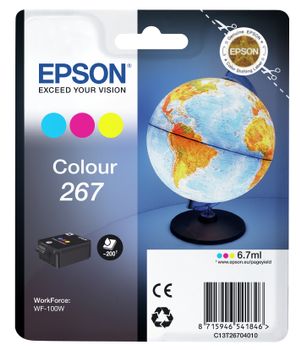 EPSON n Ink Cartridges,  267, Globe, Singlepack,  1 x 6.7 ml Colour (C13T26704010)