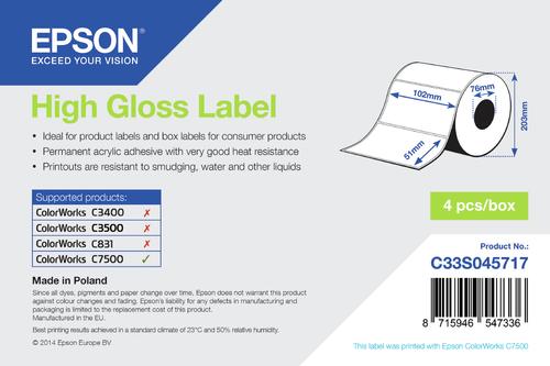 EPSON HIGH GLOSS DIE-CUT 102X51MM 2310 LABELS SUPL (C33S045717)