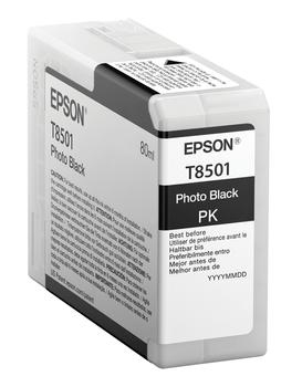 EPSON n Ink Cartridges,  Ultrachrome HD, T8501, Killer Whale, Singlepack,  1 x 80.0 ml Black (C13T850100)