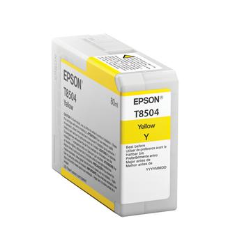 EPSON n Ink Cartridges,  Ultrachrome HD, T8504, Singlepack,  1 x 80.0 ml Yellow (C13T850400)