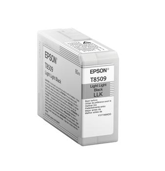 EPSON n Ink Cartridges,  Ultrachrome HD, T8509, Singlepack,  1 x 80.0 ml Light Light Black (C13T850900)