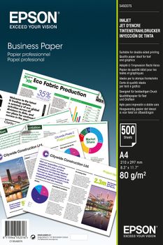 EPSON n Business Paper - A4 (210 x 297 mm) - 80 g/m² - 500 sheet(s) plain paper - for EcoTank ET-2850, 2851, 2856, 4850, L6460, L6490, WorkForce Pro RIPS WF-C879, WF-C5790 (C13S450075)