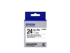 EPSON LabelWorks LK-6WBN - Etiketttejp - svart på vitt - Rulle (2,4 cm x 9 m) 1 rulle (rullar) - för LabelWorks LW-1000P, LW-600P, LW-700, LW-900P