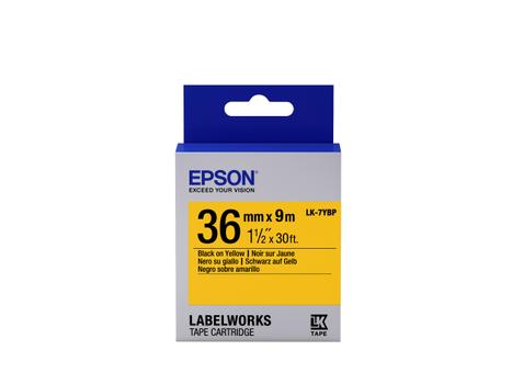 EPSON TAPE - LK7YBP PASTEL BLK/ YELL 36/9 SUPL (C53S657005)