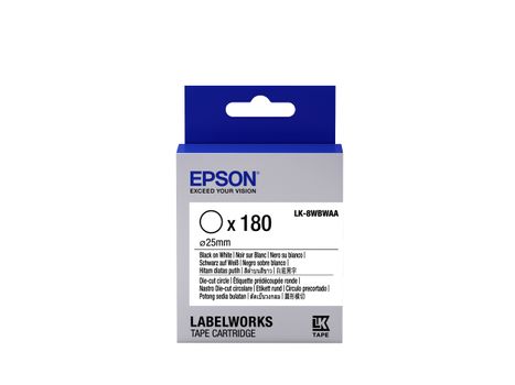 EPSON TAPE - LK-8WBWAA D-CUT C BLK WHT D25/180 SUPL (C53S658901)