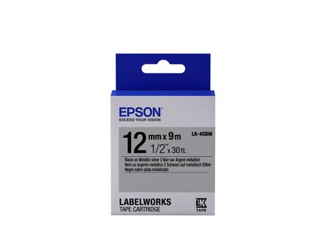 Epson LabelWorks LK-4SBM - merketape - 1 kassett(er) - Rull (1,2 cm x 9 m) (C53S654019)
