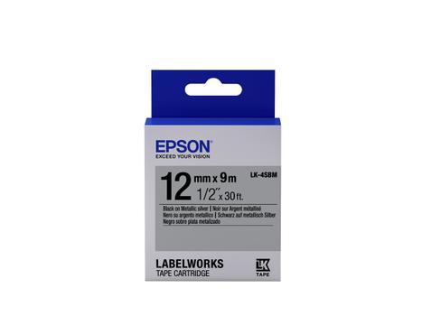 EPSON TAPE - LK4SBM METALLIC BLK/ SIV 12/9 SUPL (C53S654019)