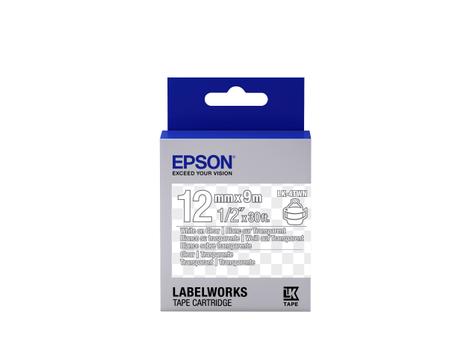 EPSON TAPE - LK4TWN CLEAR WHITE/ CLEAR 12/9 SUPL (C53S654013)