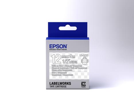 EPSON TAPE - LK4TWN CLEAR WHITE/ CLEAR 12/9 SUPL (C53S654013)