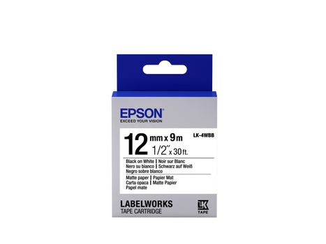 EPSON TAPE - LK-4WBB MATTE PAP BLK-/WHT 12/9 SUPL (C53S654023)