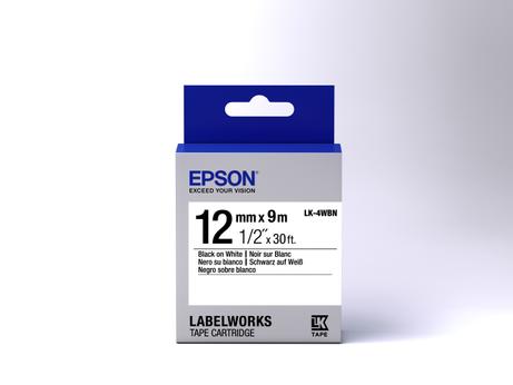 Epson LabelWorks LK-4WBN - merketape - 1 kassett(er) - Rull (1,2 cm x 9 m) (C53S654021)