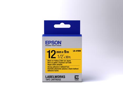 EPSON TAPE - LK4YBW STRNG ADH BLK/ YELL 12/9 SUPL (C53S654014)