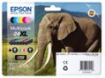 EPSON n Ink Cartridges,  Claria" Photo HD Ink, 24XL, Elephant, Multipack,  1 x 8.7 ml Magenta, 1 x 8.7 ml Cyan, 1 x 8.7 ml Yellow, 1 x 9.8 ml Light Magenta, 1 x 10.0 ml Black, 1 x 9.8 ml Light Cyan