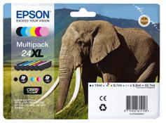 Epson 24XL Multipack - 6-pack - 55.7 ml - XL - svart, gul, cyan, magenta, lys magenta, lys cyan - original - blister - blekkpatron - for Expression Photo XP-55, 750, 760, 850, 860, 950, 960; Expression Prem