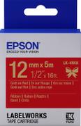 EPSON LK-4RKK Gold on Red Satin Ribbon Label Cartridge 12mm x 5m - C53S654033