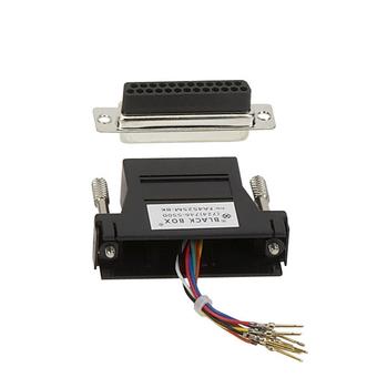 BLACK BOX DB25 TO RJ-45 MODULAR ADAPTER KIT (UNASSEMBLED) - BLACK, RJ-45 F/DB25 F (FA4525F-BK)
