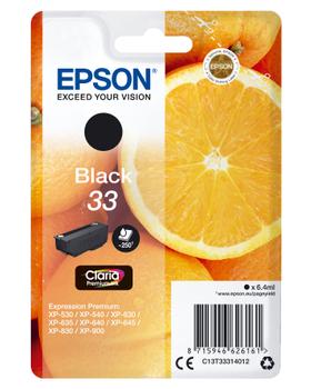 EPSON Singlepack Black 33 Claria Premium Ink (C13T33314012)