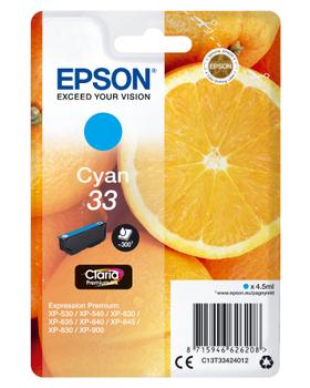 EPSON Singlepack Cyan 33 Claria Premium Ink (C13T33424012)